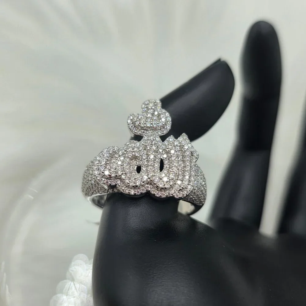 Allah Ring - 4ct Solid 925 Sterling Silver Iced out VVS D Moissanite Size 12